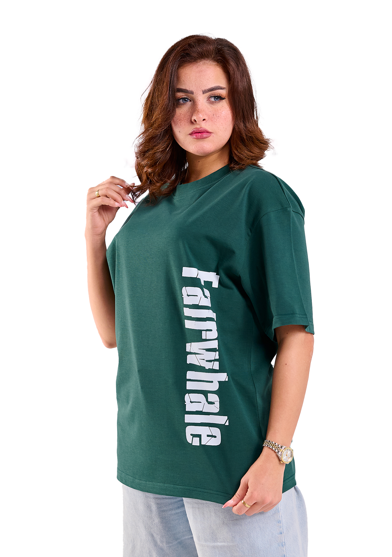 Oversize Fit Printed Short Sleeve T-shirt "FairWhale"