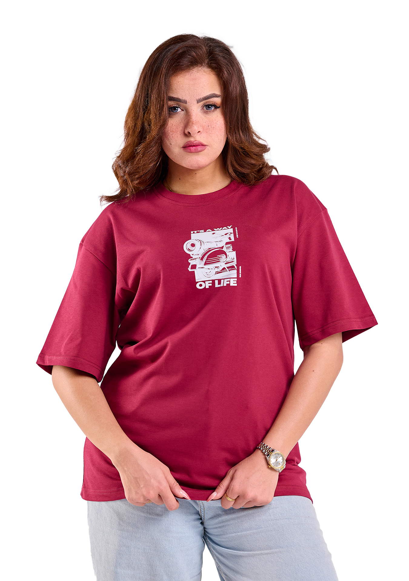 Oversize Fit Printed Short Sleeve T-shirt "It's a Way of Life"