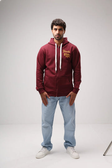 Don't Give Up Embroidered Zip-Up Hoodie product photo