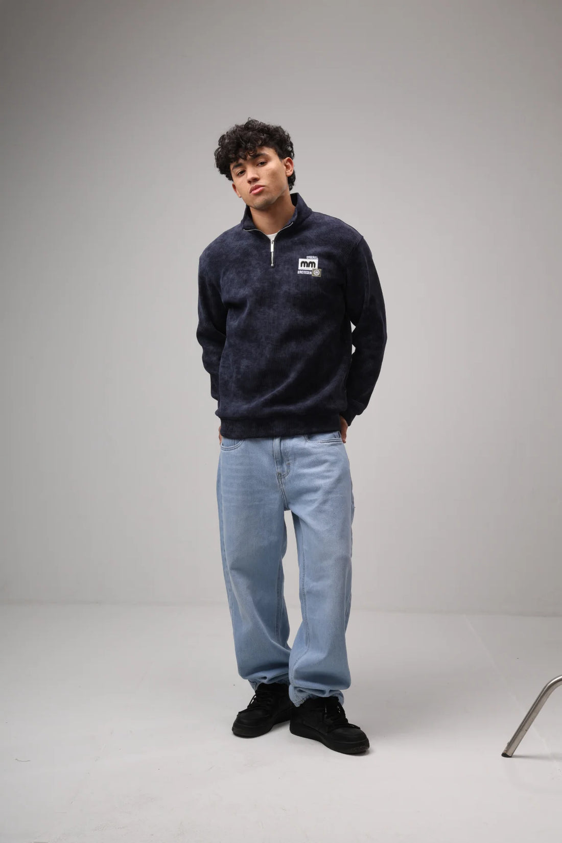 Textured Corduroy Quarter-Zip Pullover product photo