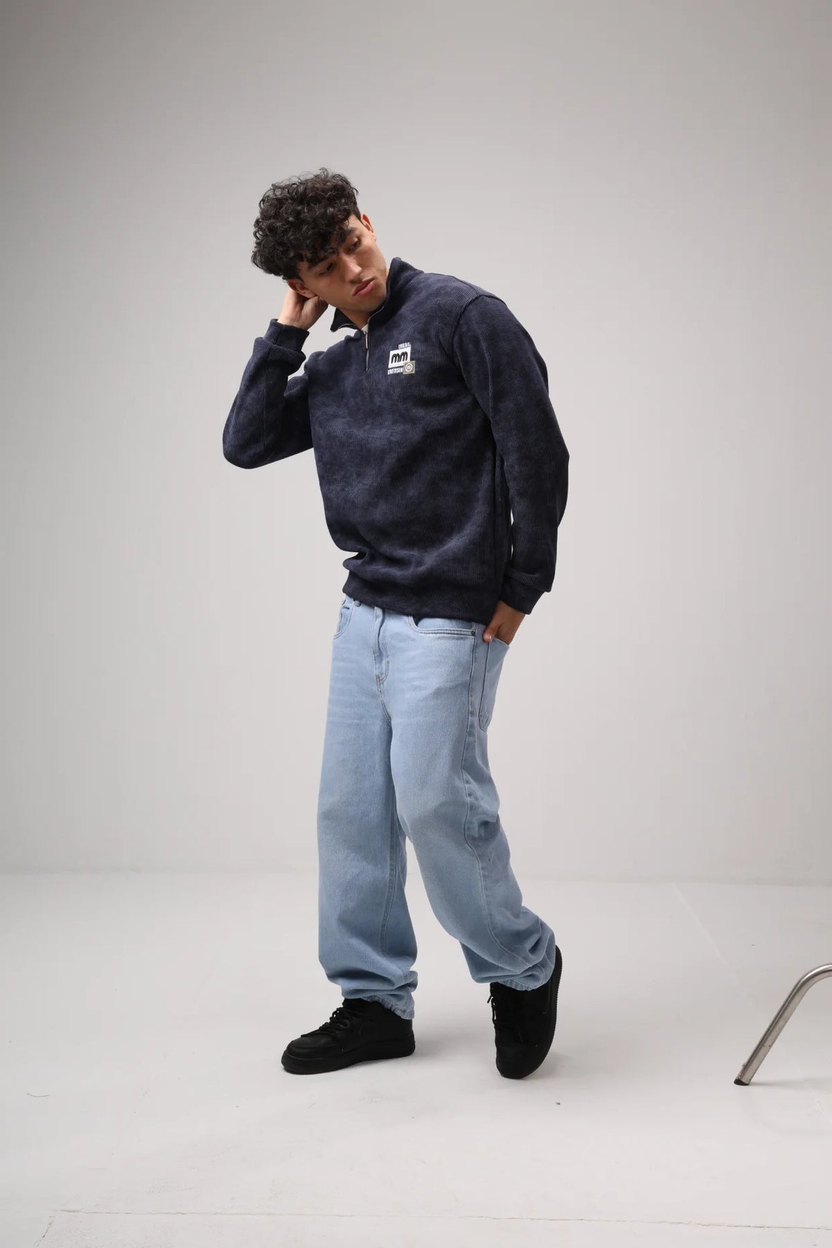 Textured Corduroy Quarter-Zip Pullover product photo