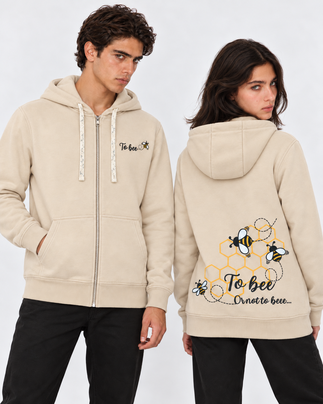 To Bee Cream Zip-Up Hoodie