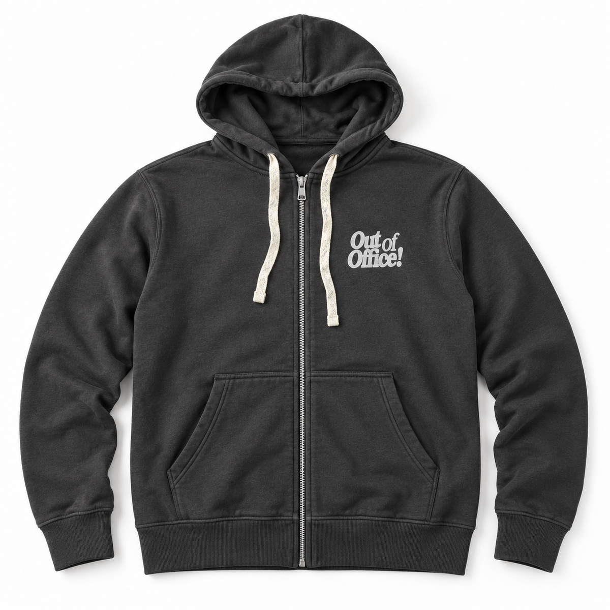 Out of Office Charcoal Zip-Up Hoodie