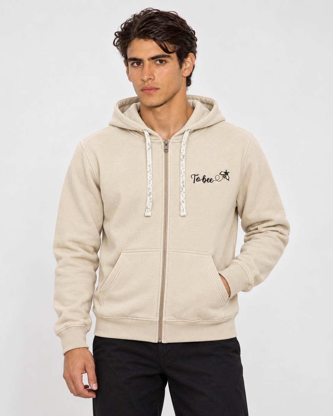 To Bee Cream Zip-Up Hoodie