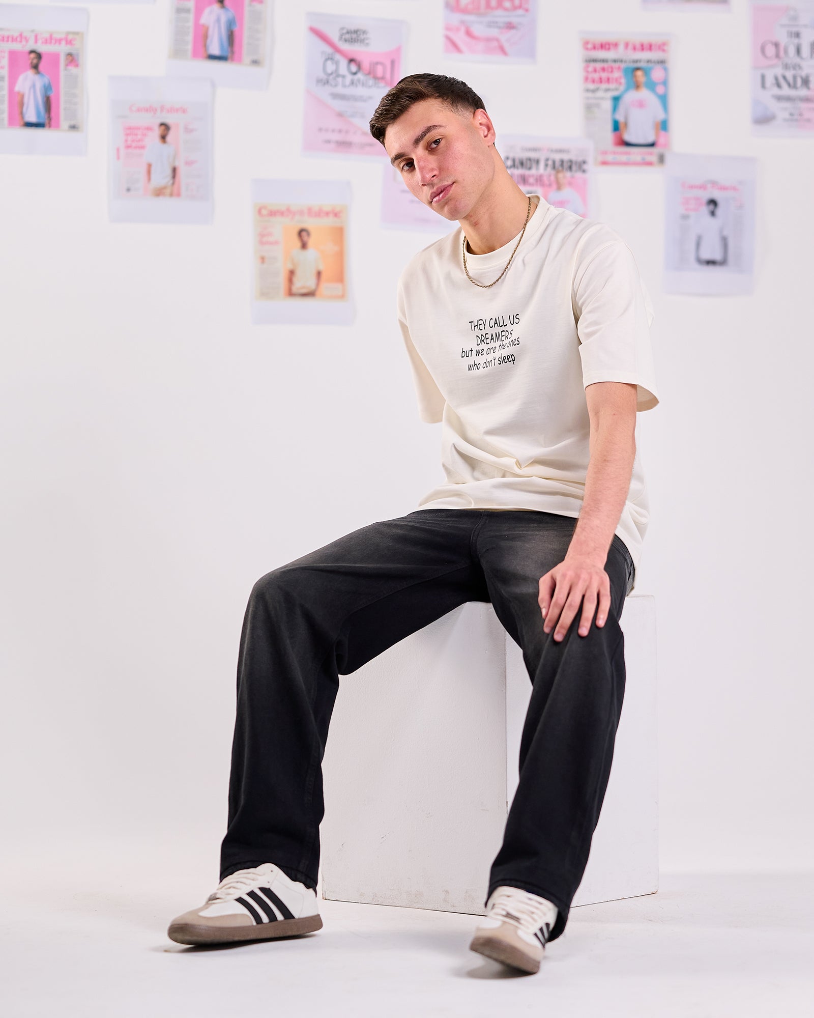 Oversize Fit Printed Short Sleeve T-shirt "Sleepless"