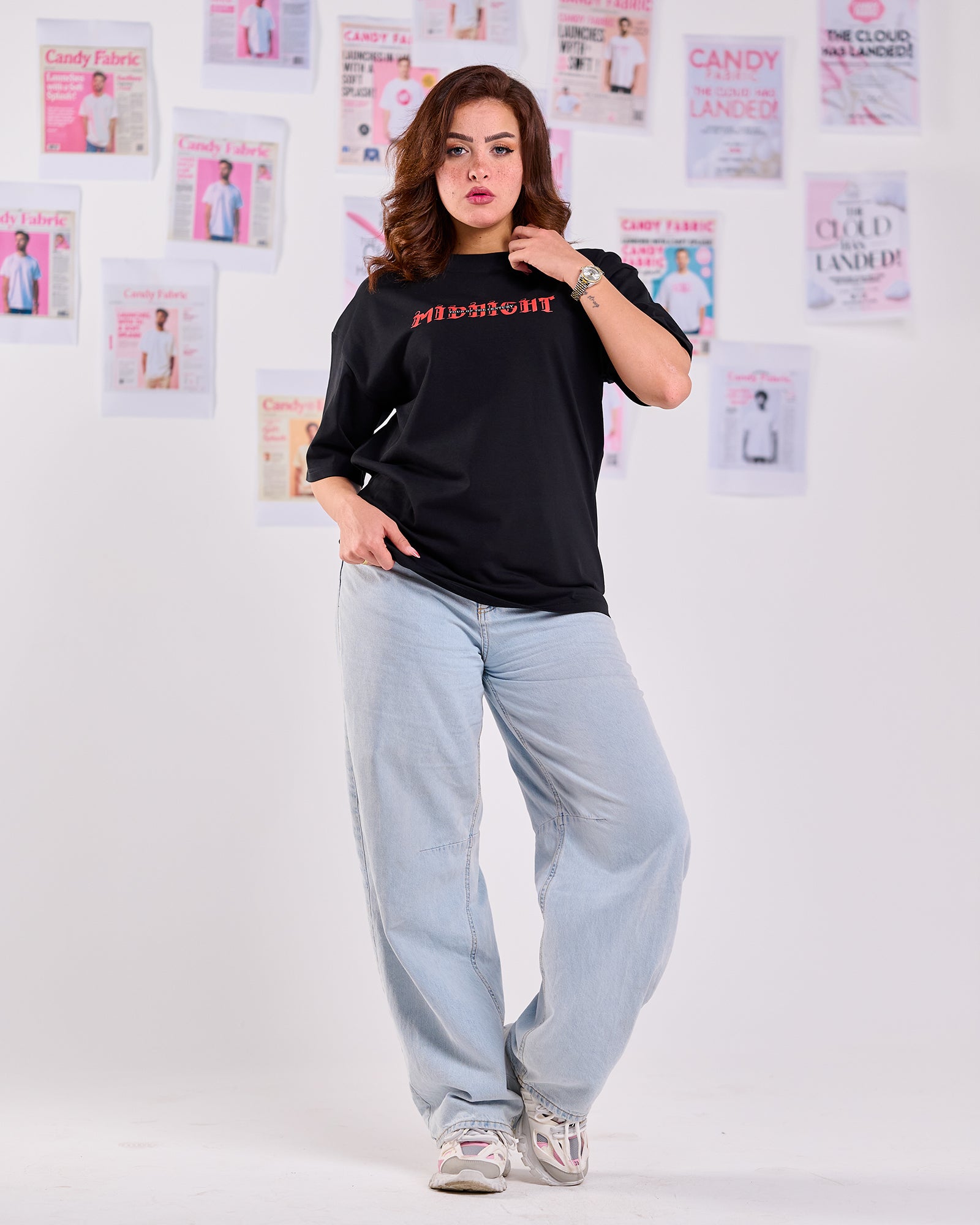 Oversize Fit Printed Short Sleeve T-shirt "’Midnight"
