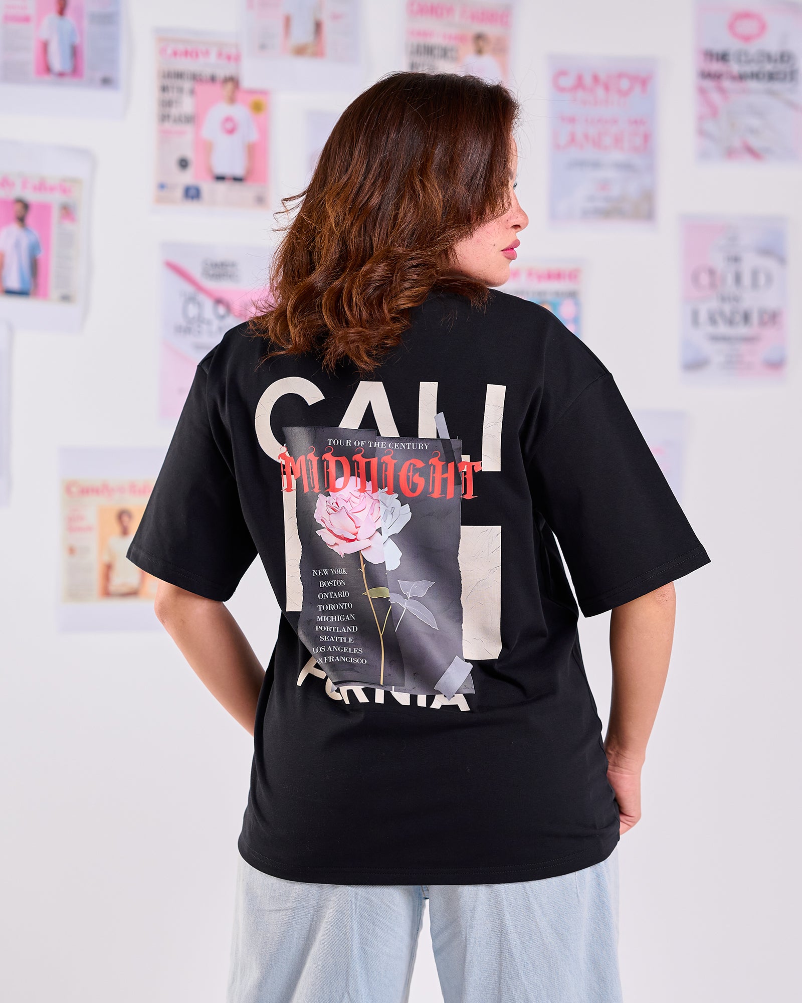 Oversize Fit Printed Short Sleeve T-shirt "’Midnight"