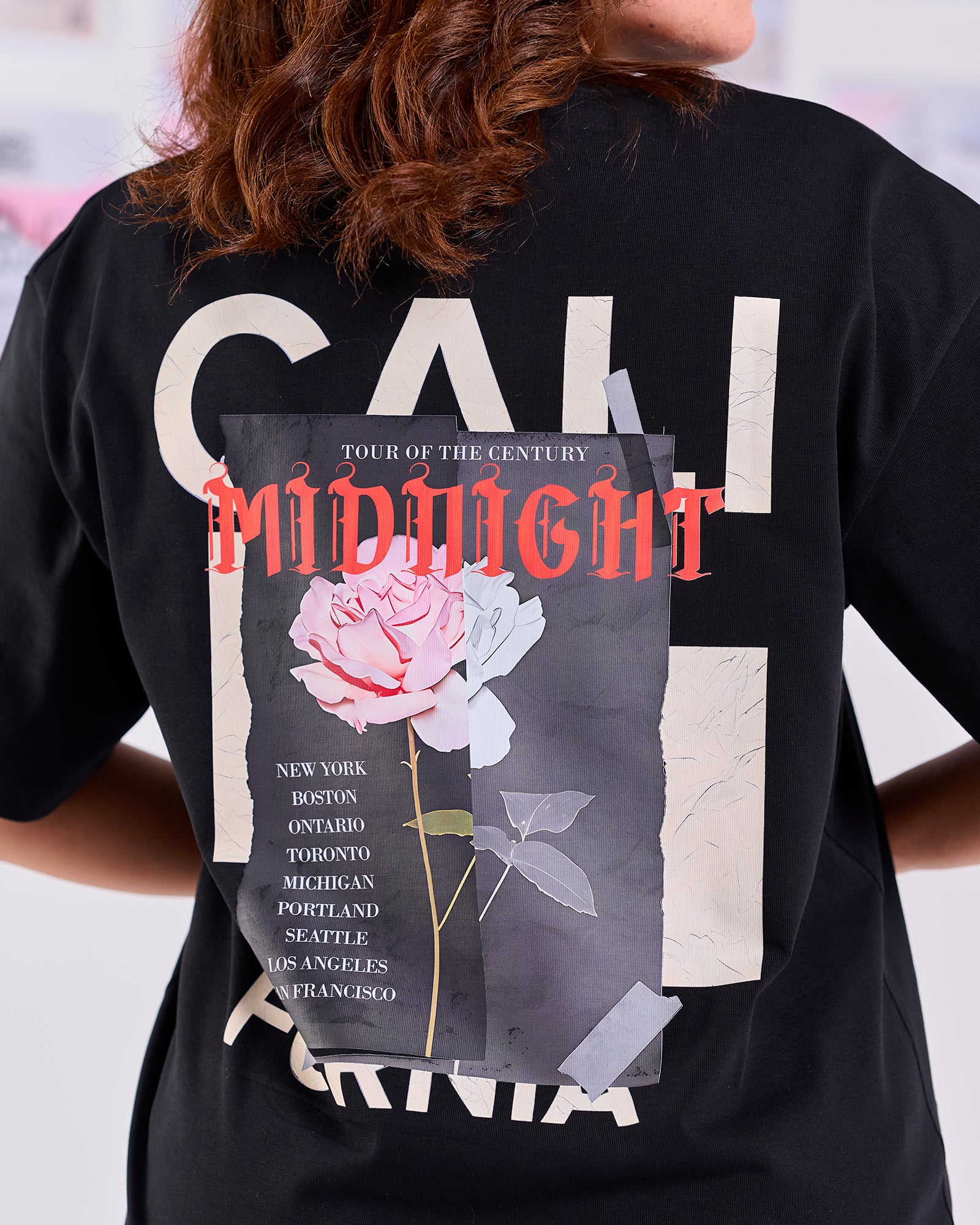 Oversize Fit Printed Short Sleeve T-shirt "’Midnight"