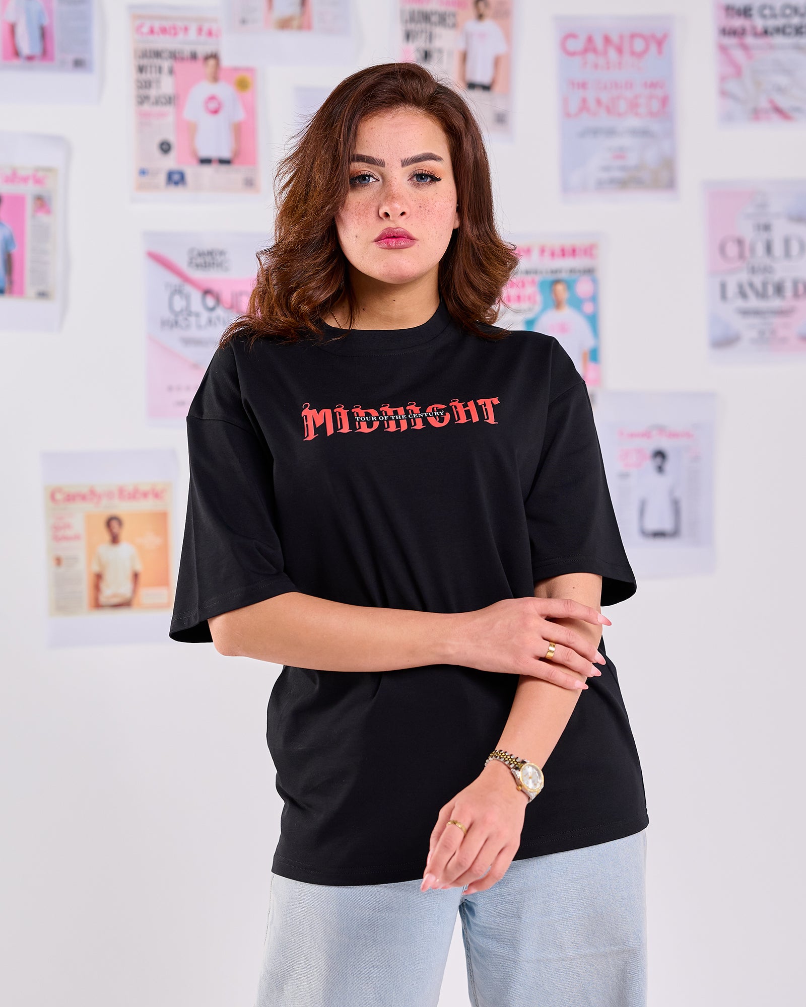 Oversize Fit Printed Short Sleeve T-shirt "’Midnight"