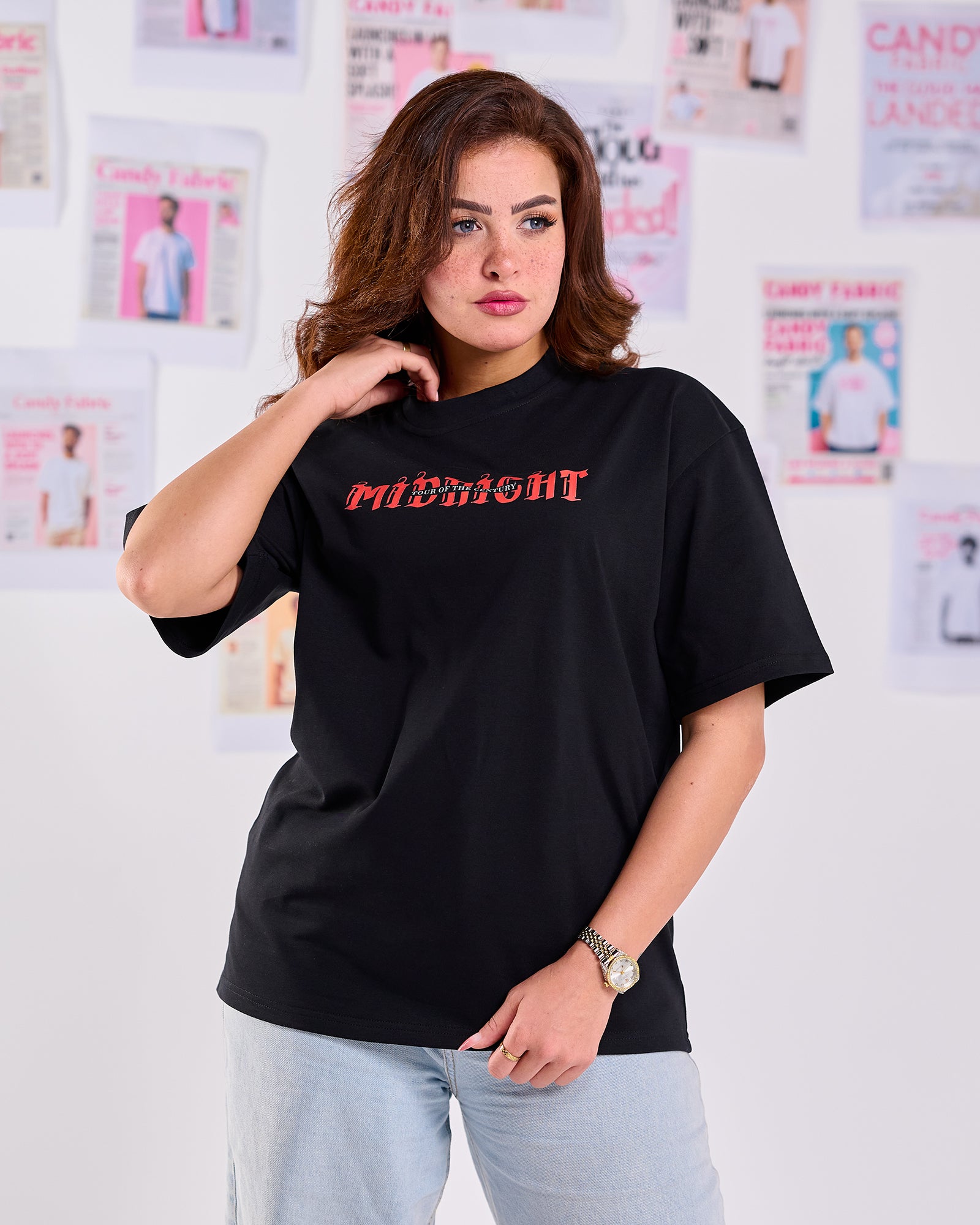 Oversize Fit Printed Short Sleeve T-shirt "’Midnight"