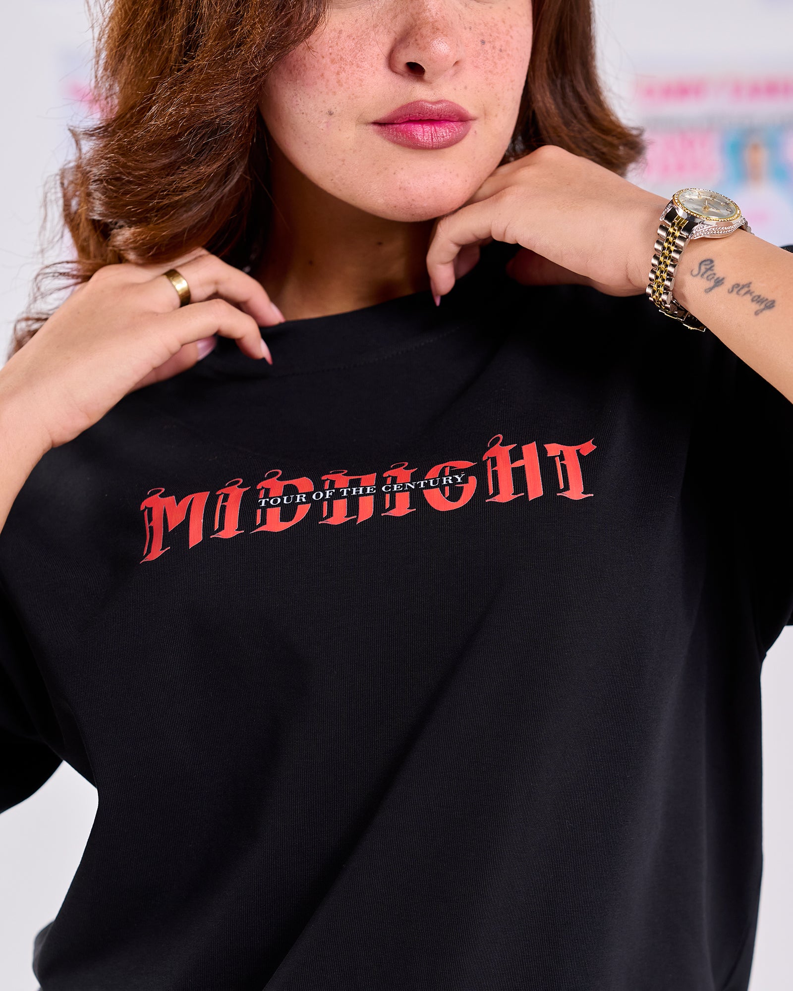 Oversize Fit Printed Short Sleeve T-shirt "’Midnight"