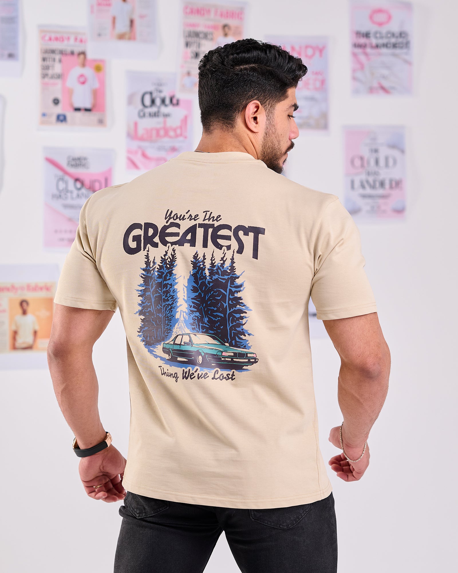 Oversize Fit Printed Short Sleeve T-shirt "You're The Greatest"