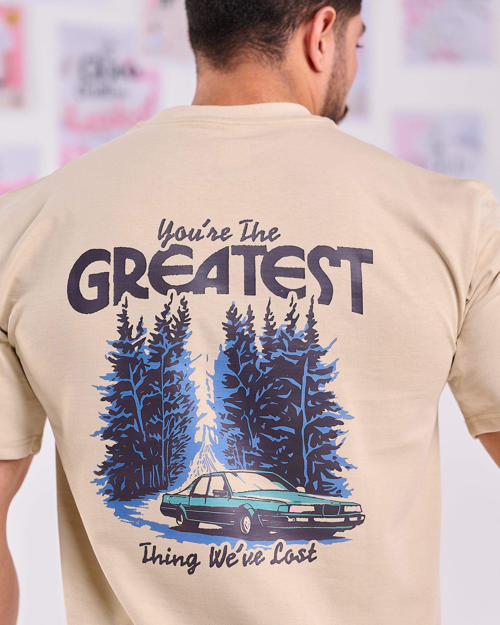 Oversize Fit Printed Short Sleeve T-shirt "You're The Greatest"