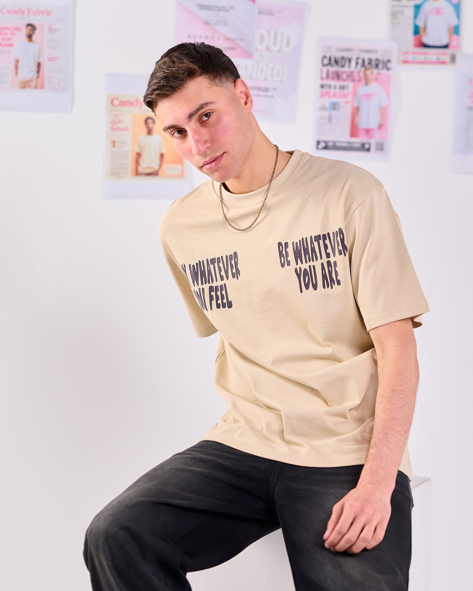 Oversize Fit Printed Short Sleeve T-shirt "You're The Greatest"