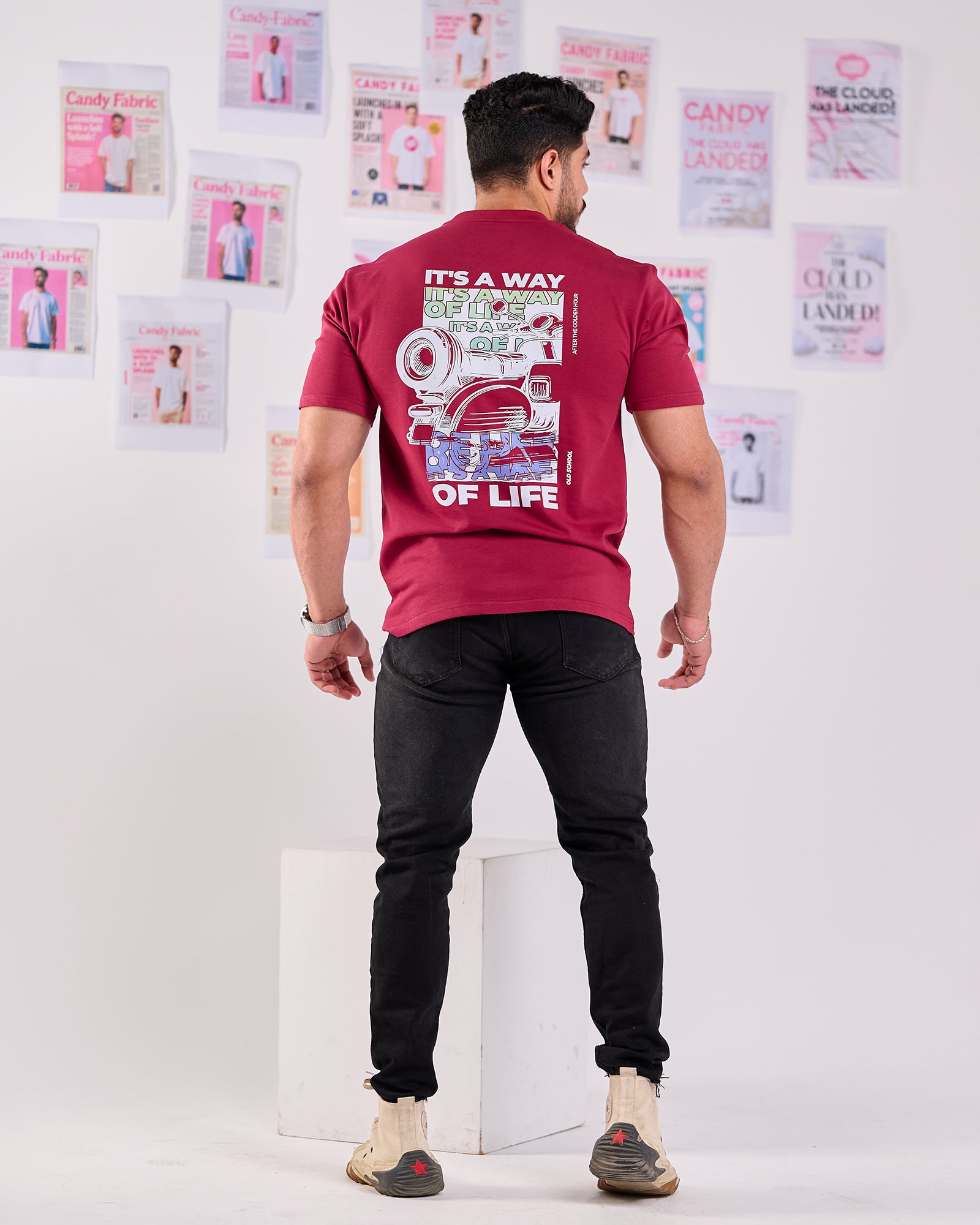 Oversize Fit Printed Short Sleeve T-shirt "It's a Way of Life"