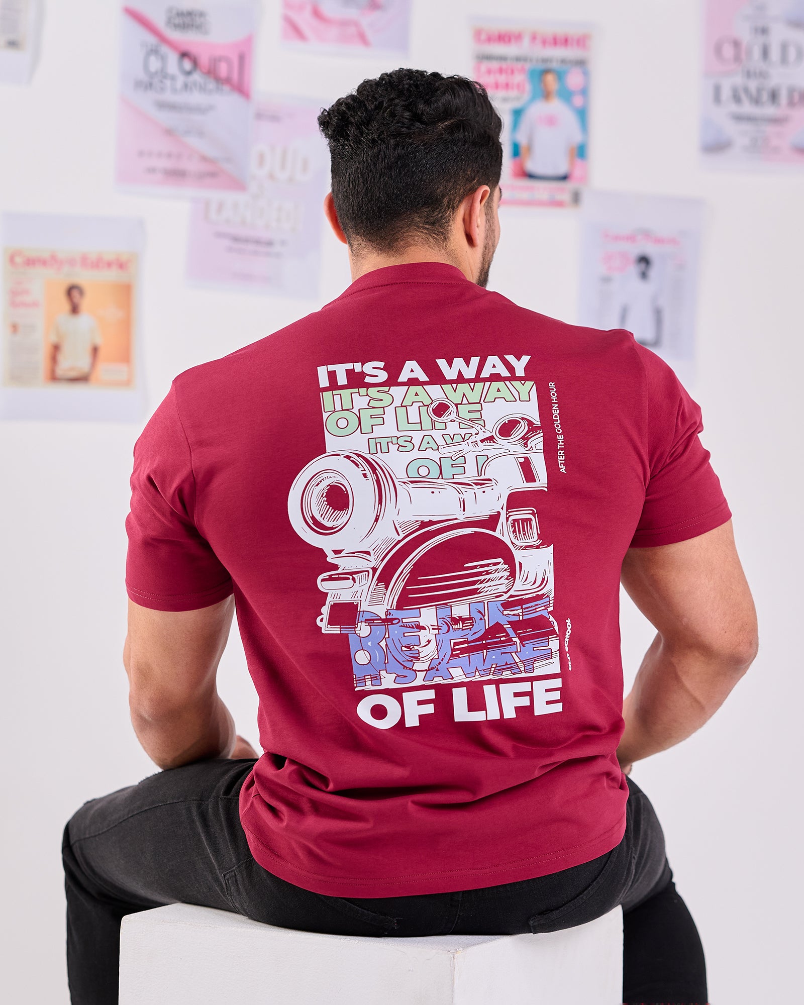 Oversize Fit Printed Short Sleeve T-shirt "It's a Way of Life"
