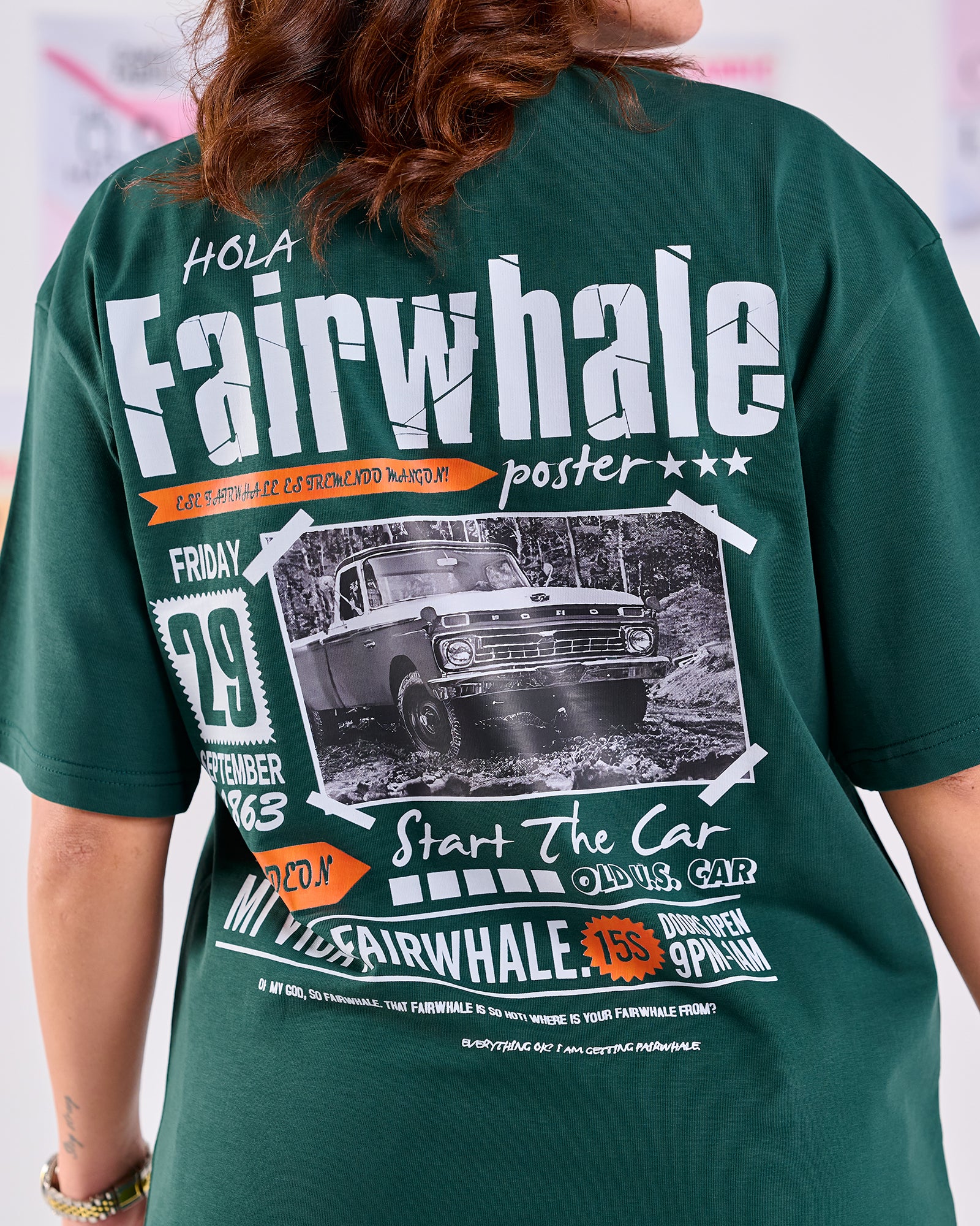 Oversize Fit Printed Short Sleeve T-shirt "FairWhale"