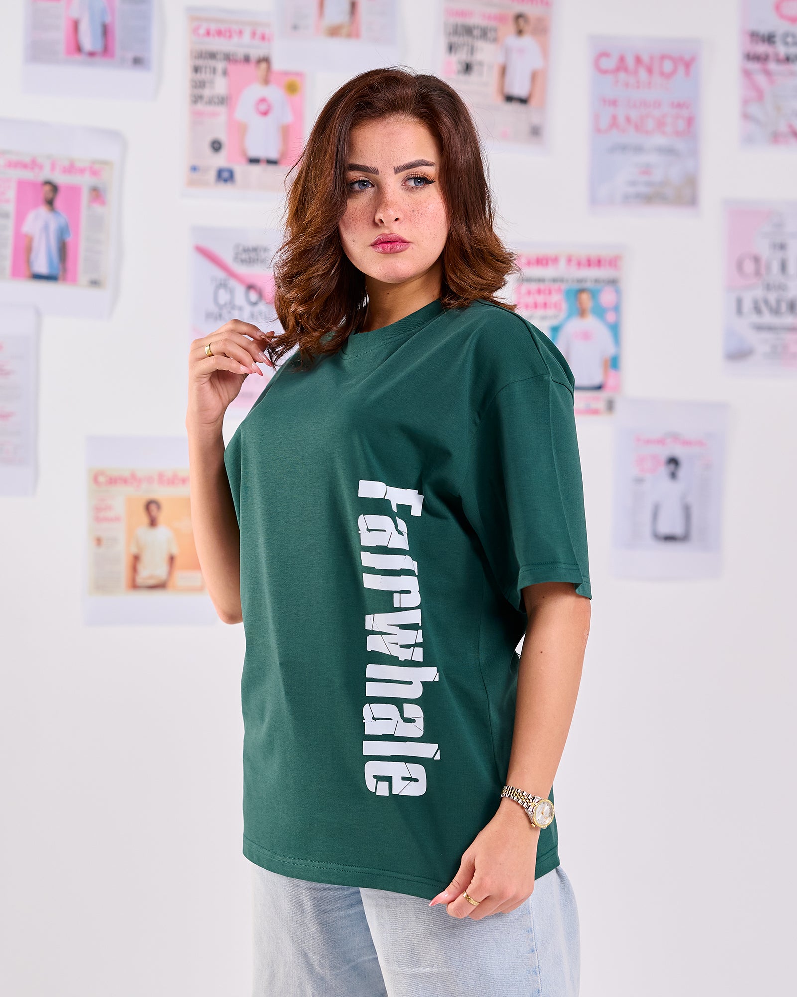 Oversize Fit Printed Short Sleeve T-shirt "FairWhale"