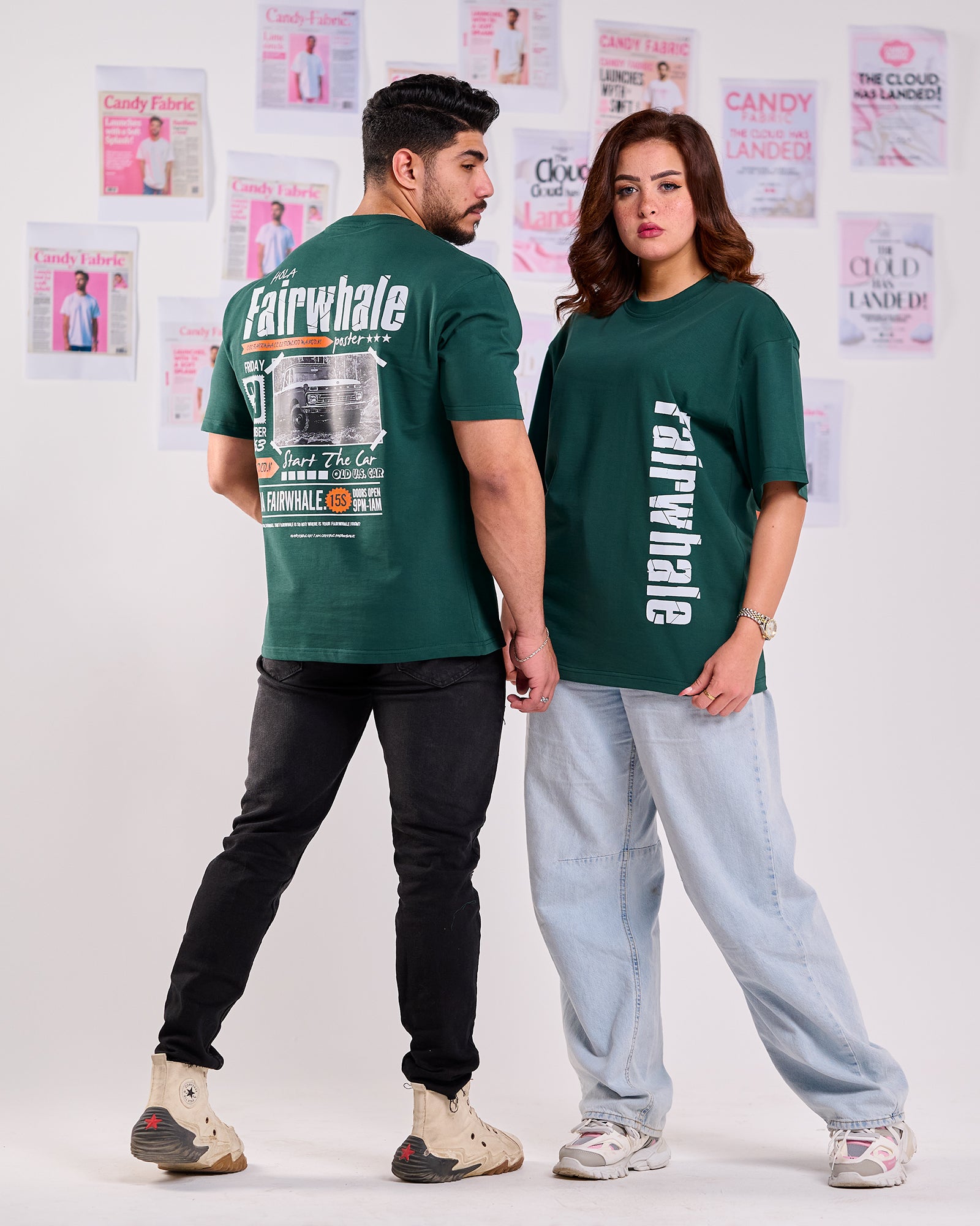 Oversize Fit Printed Short Sleeve T-shirt "FairWhale"