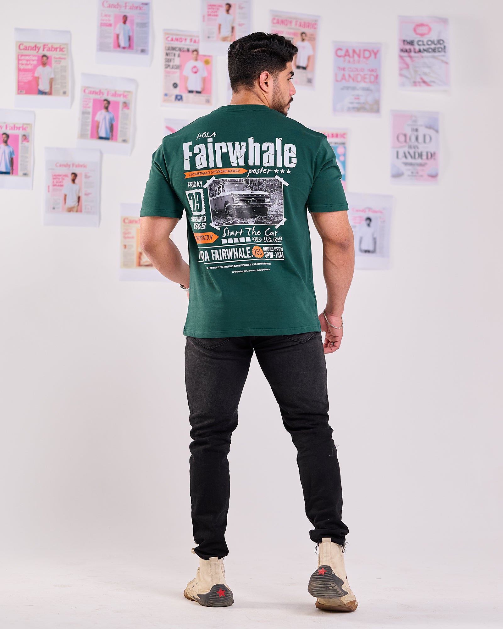 Oversize Fit Printed Short Sleeve T-shirt "FairWhale"