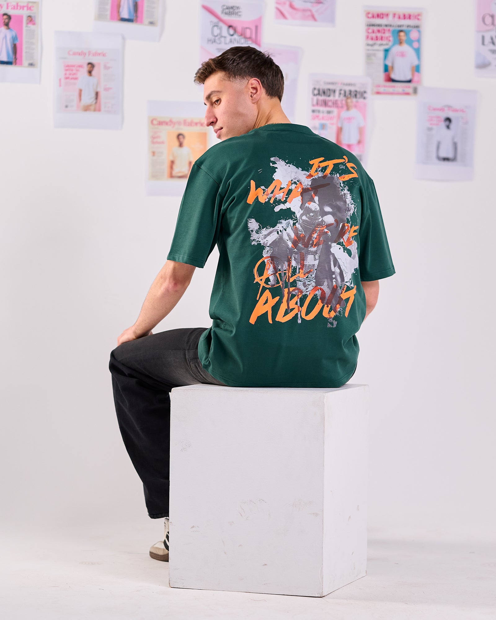 Oversize Fit Printed Short Sleeve T-shirt "It's What We Are"
